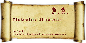 Miokovics Ulisszesz névjegykártya